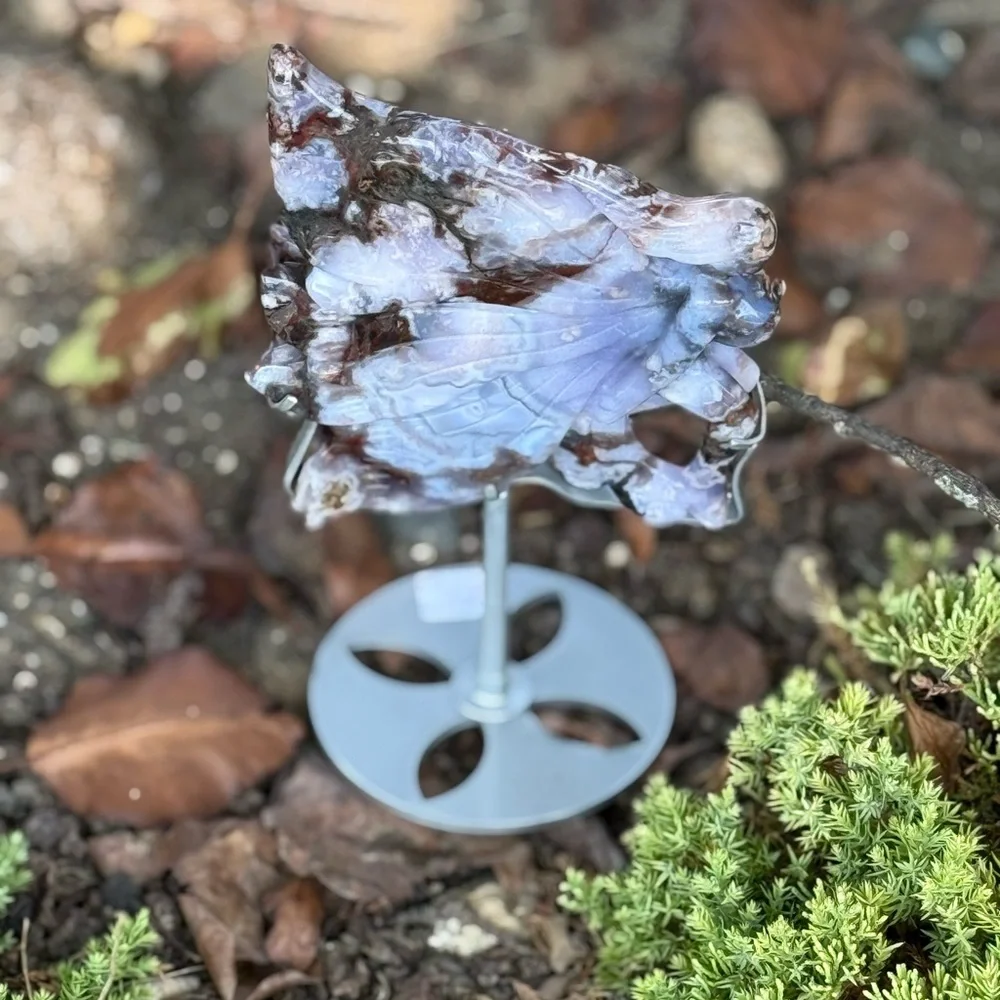 Blue Flower Agate Fairy and Custom Stand - BLUEFLWRAGTFRY-001 - Picture 12 of 14